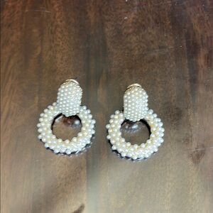 Zara Elegant Pearl Hoop Earrings
